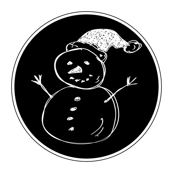 简便的涂鸦的雪人 — 图库矢量图片