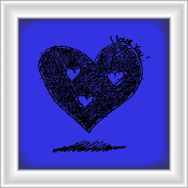 Doodle d'un coeur d'amour design — Image vectorielle