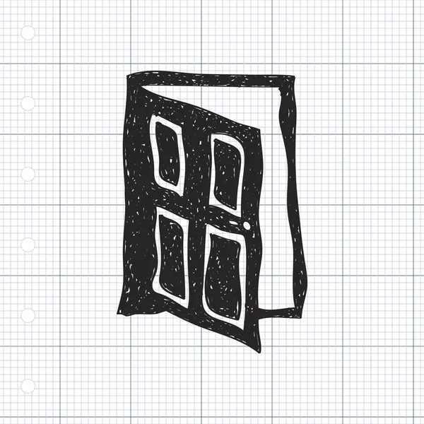 Einfaches Doodle einer Tür — Stockvektor