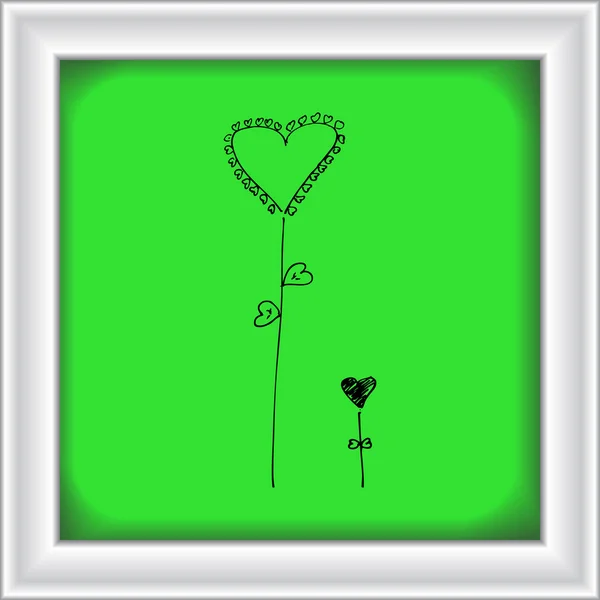 Doodle designu srdce lásky — Stockový vektor