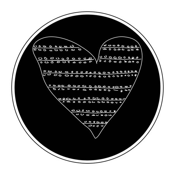Egyszerű doodle szerelem szív — Stock Vector