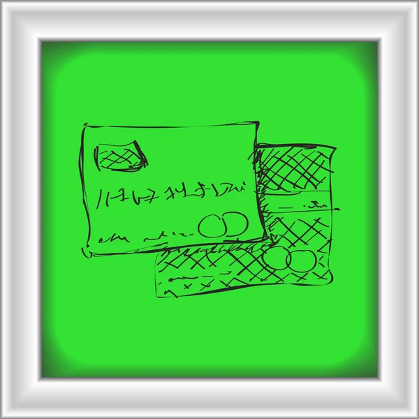 Simple gribouillage d'une carte bancaire — Image vectorielle