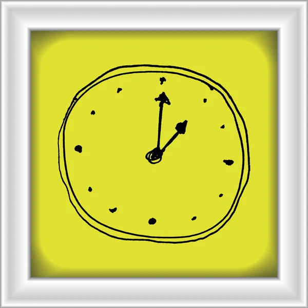 Boceto dibujo de un reloj — Vector de stock