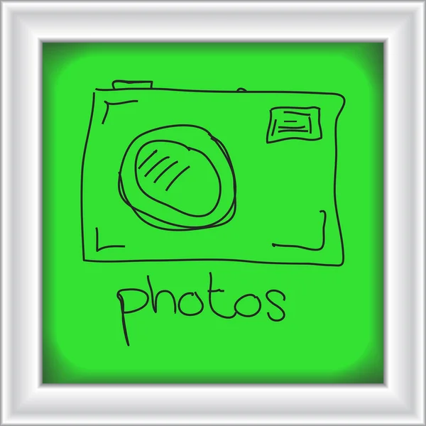 Bir fotoğraf makinesinin basit doodle — Stok Vektör