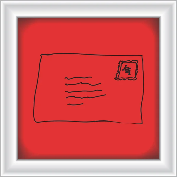 Bir zarf basit doodle — Stok Vektör