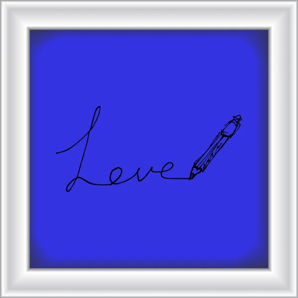 Doodle a szerelem szív design — Stock Vector
