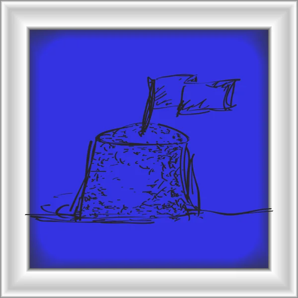 Απλή doodle του ένα άμμου κάστρο — Διανυσματικό Αρχείο