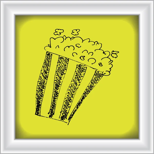 Disegno schizzo di un secchio di popcorn — Vettoriale Stock