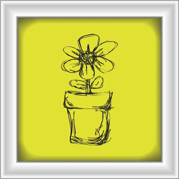 Einfaches Gekritzel einer Blume — Stockvektor