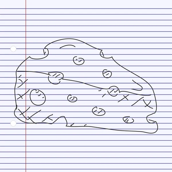 Простые каракули из куска сыра — стоковый вектор
