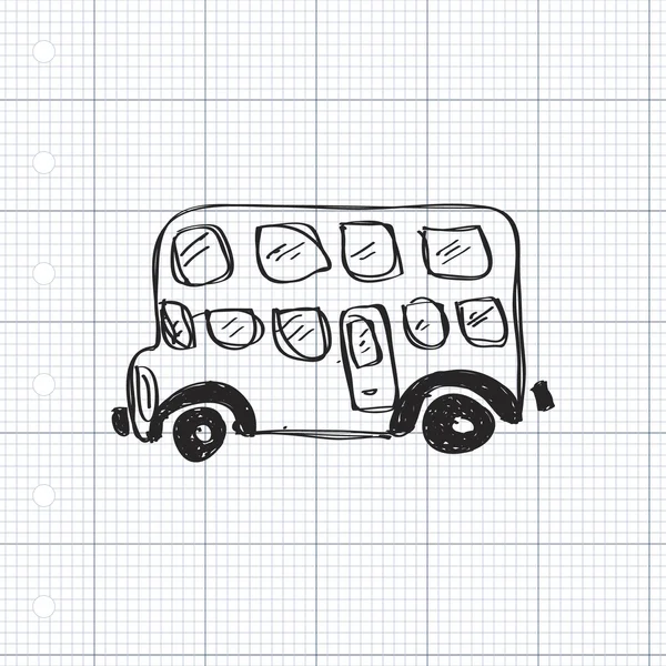 Garabato simple de un autobús — Vector de stock