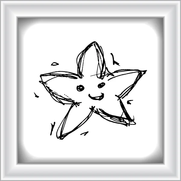 Boceto dibujo de una estrella — Archivo Imágenes Vectoriales