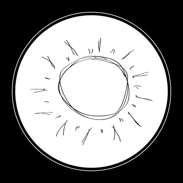 Simple gribouillage d'un soleil — Image vectorielle