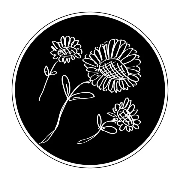 花のシンプルな落書き — ストックベクタ