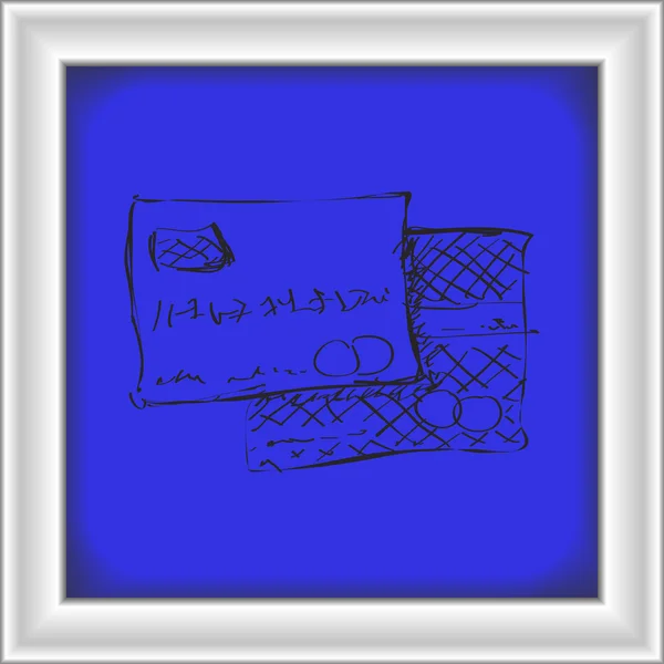 Enkla doodle för ett bankkort — Stock vektor