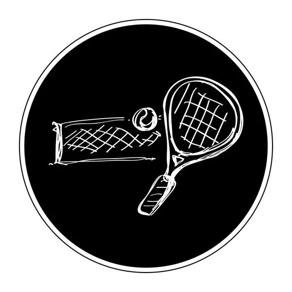 Bir tenis raketi basit doodle — Stok Vektör