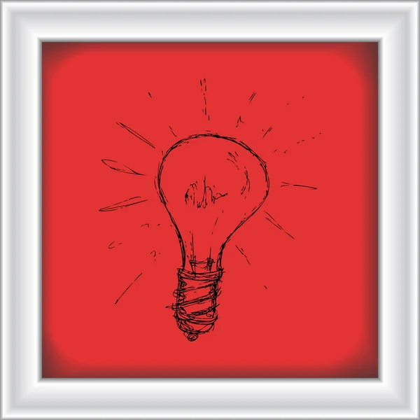 Pen and ink style illustration of a light bulb — Stock Vector