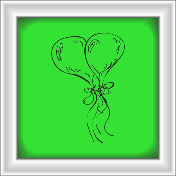 Jednoduchý doodle nafukovacích balónků — Stockový vektor