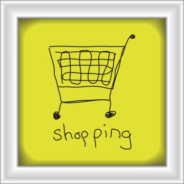 bir alışveriş arabası basit doodle