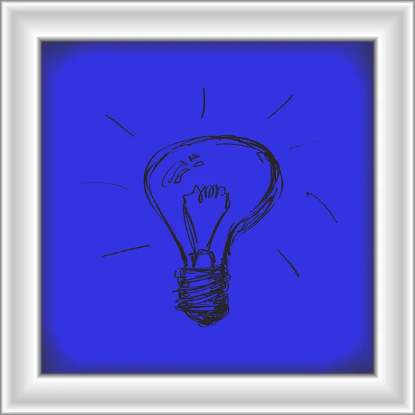 Eenvoudige doodle van een gloeilamp — Stockvector