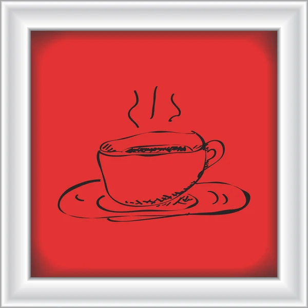コーヒー カップの単純な落書き — ストックベクタ
