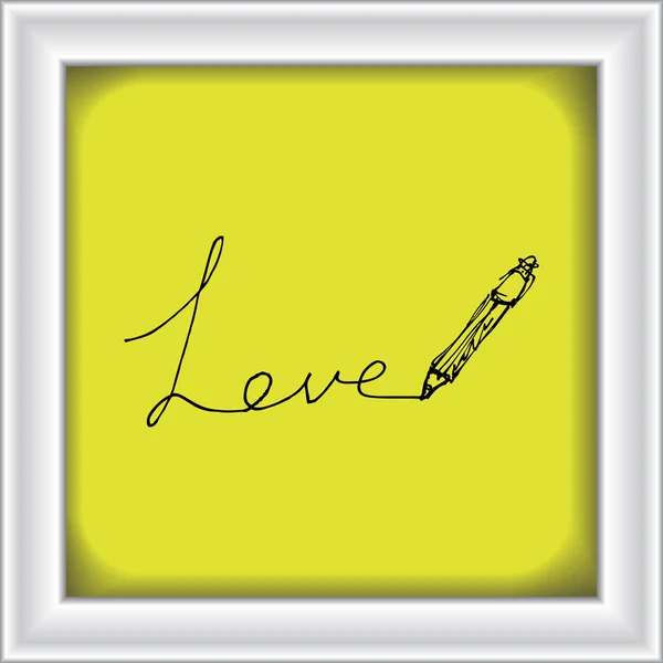 Doodle d'un coeur d'amour design — Image vectorielle