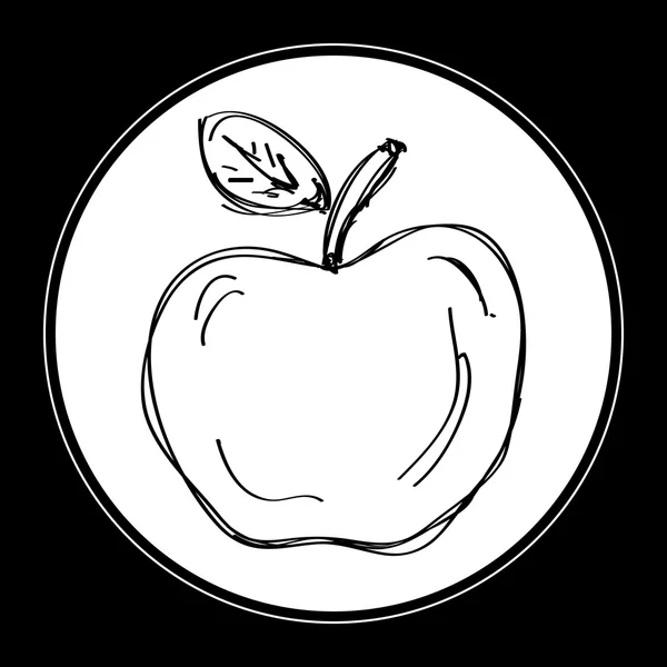 Simple gribouillage d'une pomme — Image vectorielle