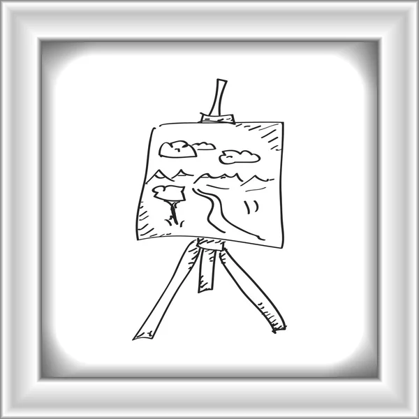 Απλή doodle του ένα καβαλέτο του καλλιτέχνη — Διανυσματικό Αρχείο