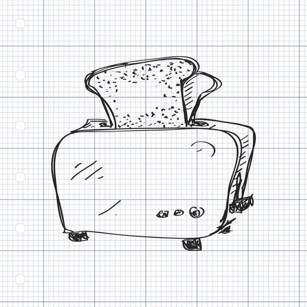 Проста каракуля тостера — стоковий вектор