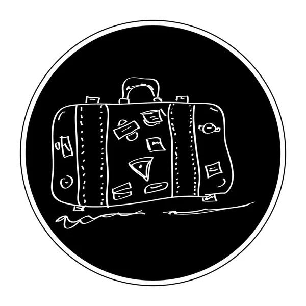 Doodle simples de uma mala de viagem — Vetor de Stock