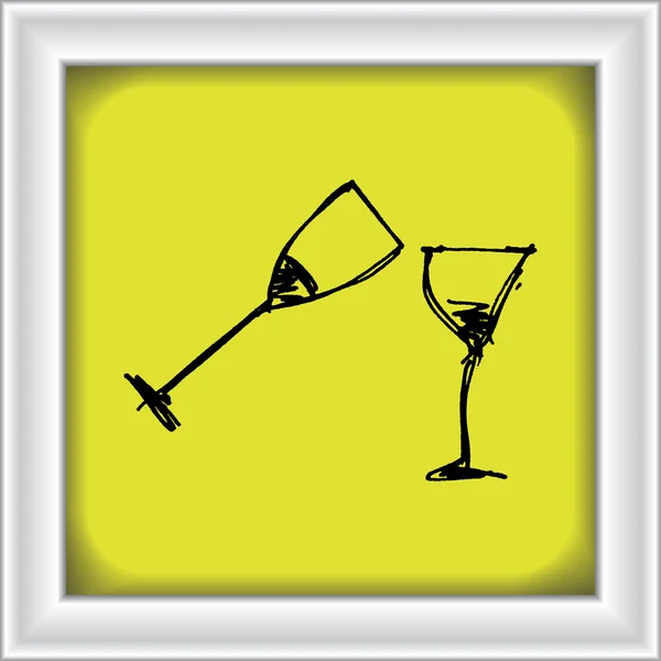 Set von Cartoon-Stil Weinglas — Stockvektor
