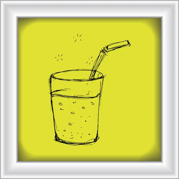 Ilustración de un vaso con una paja — Vector de stock