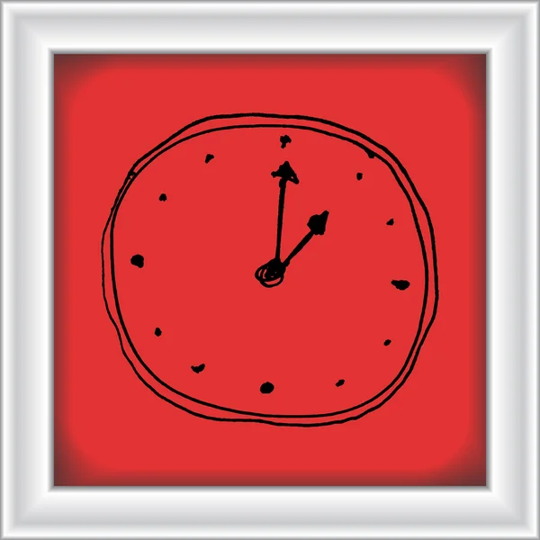 Boceto dibujo de un reloj — Vector de stock