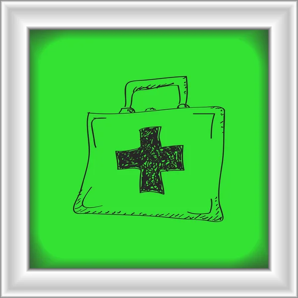 Simple doodle of a first aid box — Stock Vector