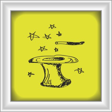 Sihirli şapka basit doodle