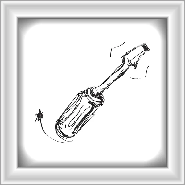 Einfaches Doodle eines Schraubendrehers — Stockvektor