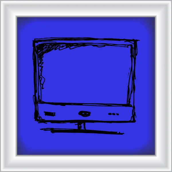 Bosquejo de un monitor de ordenador — Vector de stock