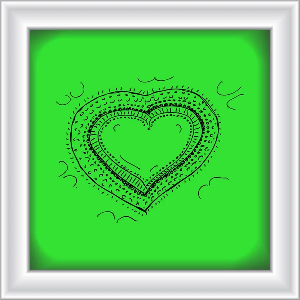 Doodle kärlek hjärta design — Stock vektor