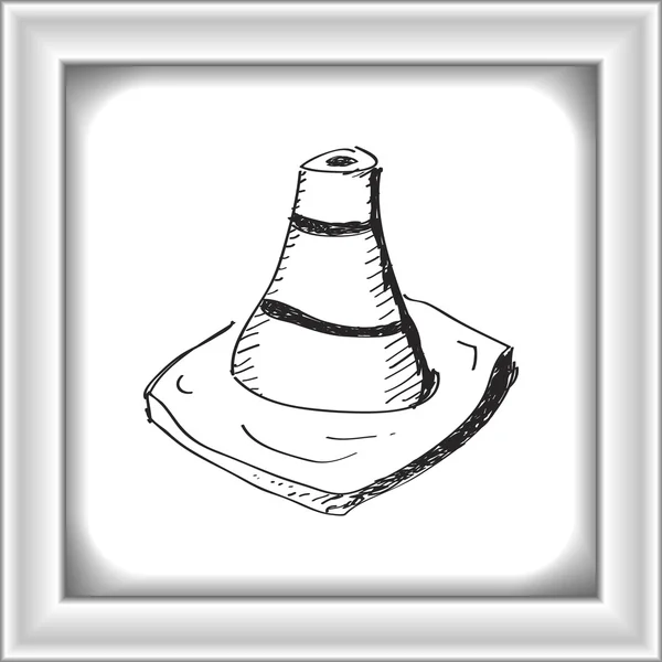 Doodle simples de um cone de tráfego —  Vetores de Stock
