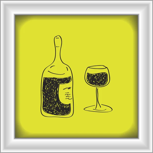 Απλή doodle του ένα μπουκάλι κρασί — Διανυσματικό Αρχείο