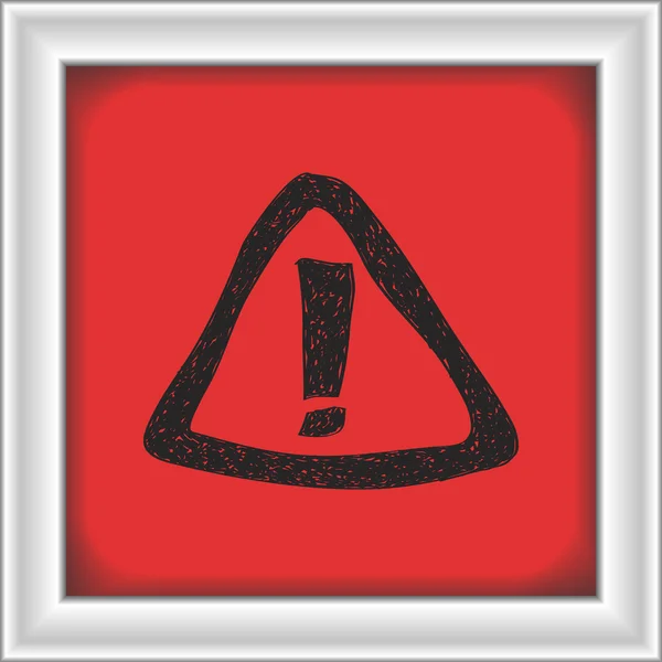 Bir uyarı işareti basit doodle — Stok Vektör