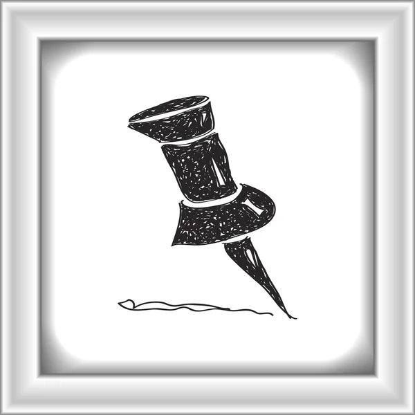 Doodle simples de um alfinete de desenho —  Vetores de Stock