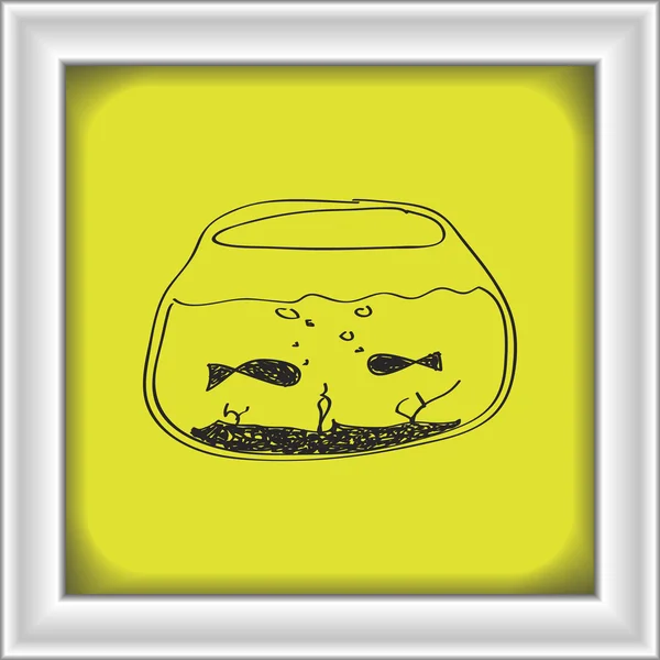 Proste doodle goldfish bowl — Wektor stockowy