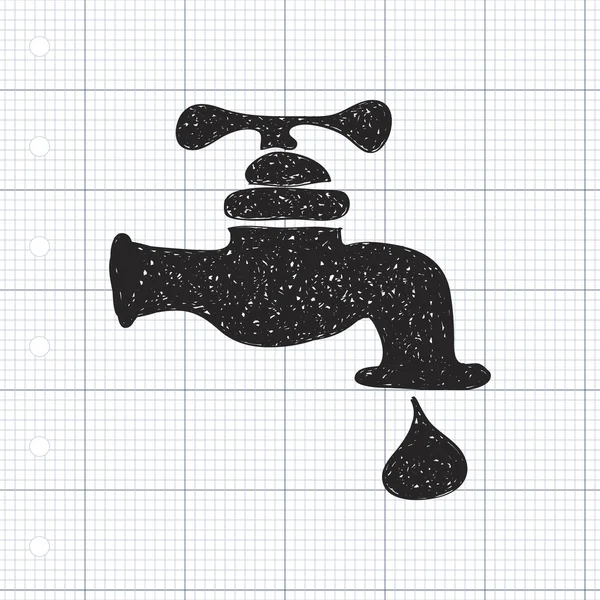 简便的涂鸦的水龙头 — 图库矢量图片