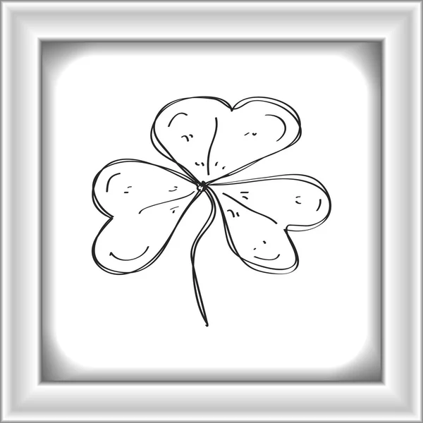 Jednoduchý doodle Leaf clover — Stockový vektor