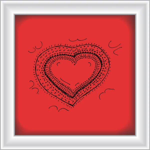 Doodle d'un coeur d'amour design — Image vectorielle