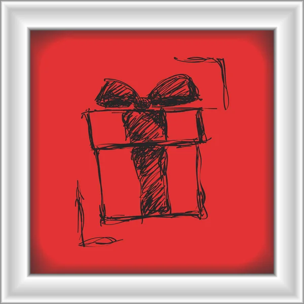 Απλή doodle του ένα δώρο — Διανυσματικό Αρχείο