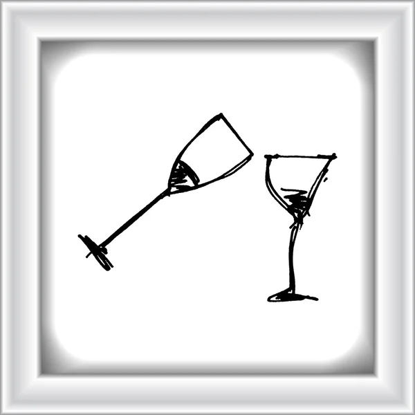 Komplet kreskówka styl wina szkła — Wektor stockowy