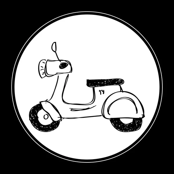 Bir scooter basit doodle — Stok Vektör