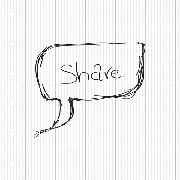 Doodle simples de uma bolha de discurso — Vetor de Stock